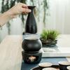 Japanese Drinking Set Contains Heat Resistant Sake Carafe Bottle 4 Cups Warmer Candle Stove Birthday Housewarmings Gift