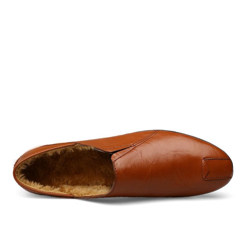 Fashion Lightweight Loafers Warm with Fur Mens Moccasin Shoes Winter Men Flats Breathable Casual Slip-on Comfortable Plus Size Footwear