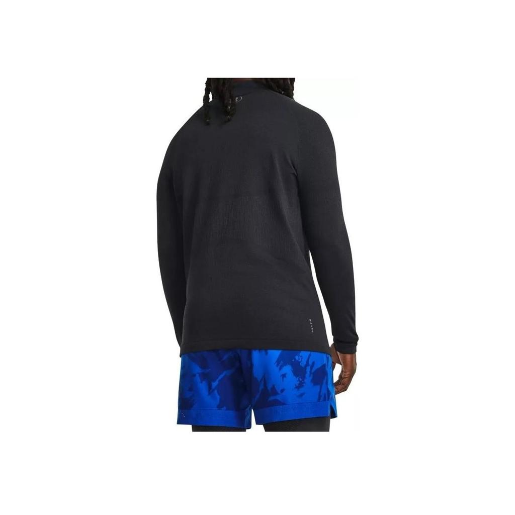 Under Armour Solid Color Casual Brand Logo Print Long Sleeve T-Shirt Men Tops Black 1379283-001