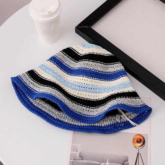 Straw Hat Rainbow Design Foldable Lightweight Breathable Sun Protection Hat Outdoor Activities Beach Travel Casual Wear