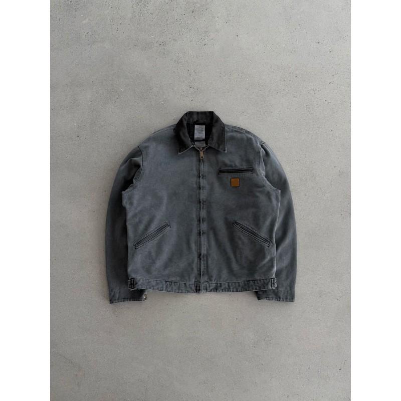 Mens Premium Washed Detroit Workwear Jacket - 9 Vintage Colors Relaxed Fit Cotton Blend Streetwear Style