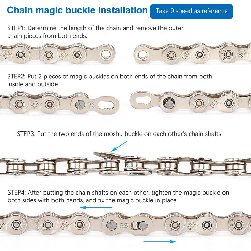 A Pair Mountain Road Bike Chain Magic Buckle 8S/9/10/11/12 Speed Chain Quick Release Buckle