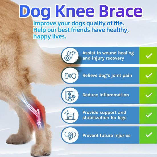 L Dog Knee Brace Hind Leg Knee Brace Enhances Recovery Dog Knee Wrap for Torn ACL Hind Leg Support Cruciate Ligament Injury