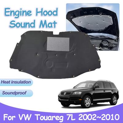 Coussin de capot de moteur de voiture pour Volkswagen VW Touareg MK1 7L R50 2002~2010 Doublure d'isolation thermique phonique Accessoires de pièces intérieures en coton