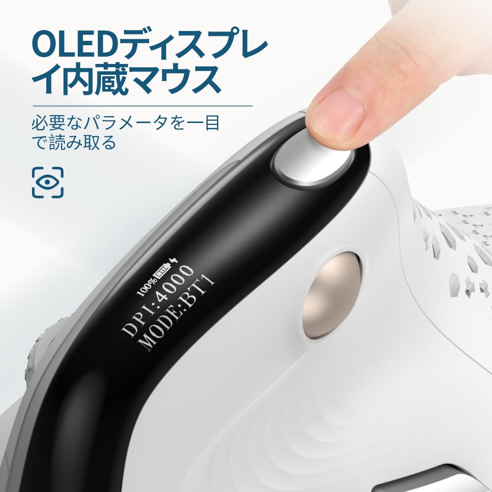 Delux Seeker Ergonomic OLED 6 Buttons Thumb 7200 3 RGB Wrist Rest 3 Modes Mouse, Wireless, Screen, & Wheel, Quiet, DPI, Modes Wired/Wireless