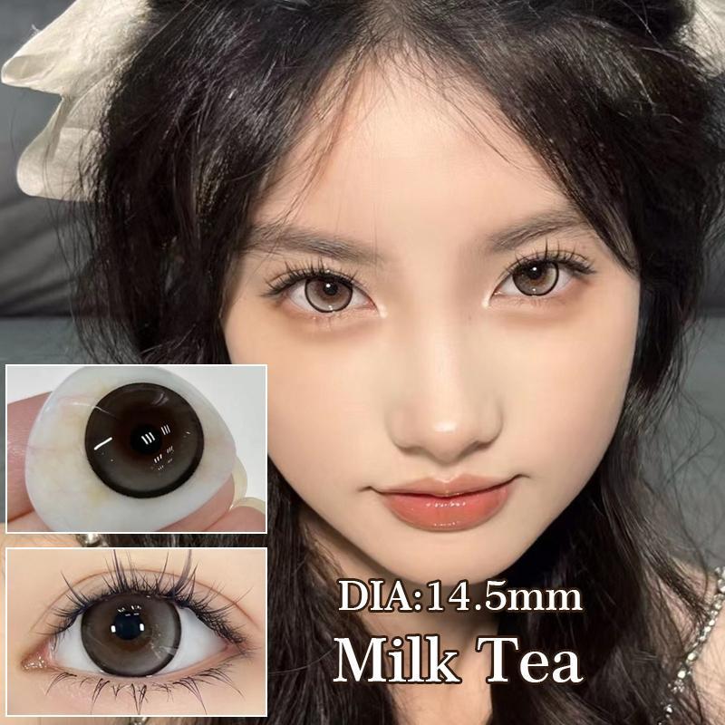 

Контактные цветные линзы MillCreek Big Eyes 14.5MM для близорукости, годовое использование, градуированные контактные линзы -6.00 чёрный