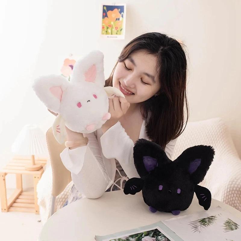 20Cm Kawaii Plump Bats Plush Toys Stuffed Animal White Black Bat Soft Doll Cute Hallowmas Gift