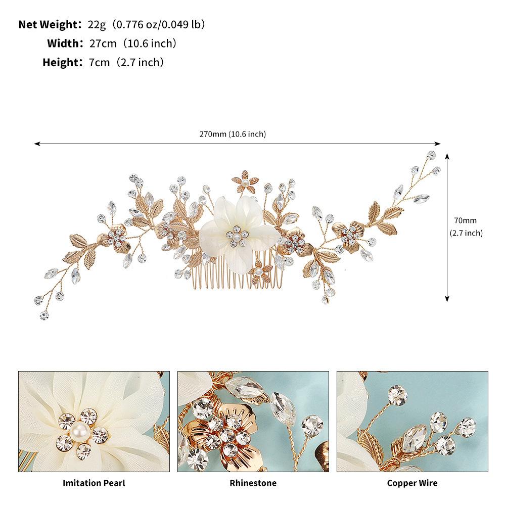 

Свадебные украшения, расческа ручной работы, аксессуары для волос, свадебный банкет, аксессуары для волос в античном стиле, золотой гребень для волос с листьями и цветами
