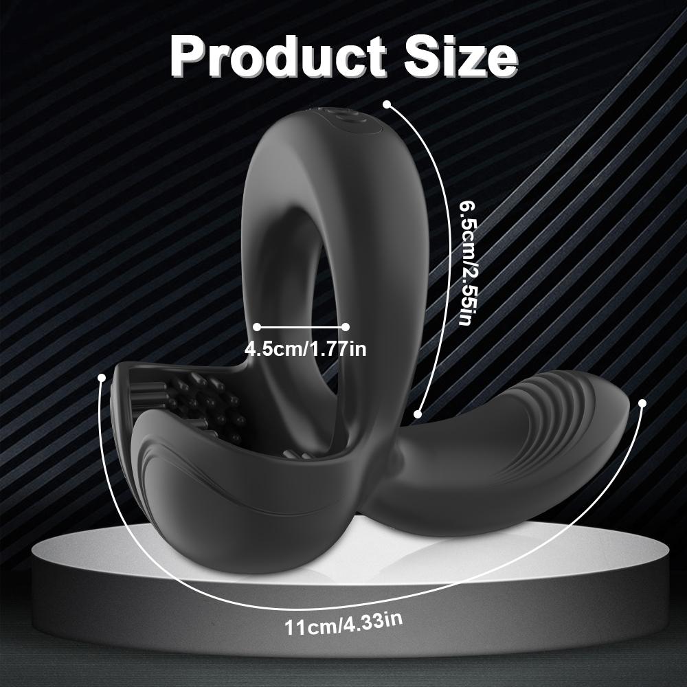 Penis Vibrator for Men Remote Control Cock Ring Ejaculation Delay Testicles Perineum Scrotum Stimulator Sex Toy