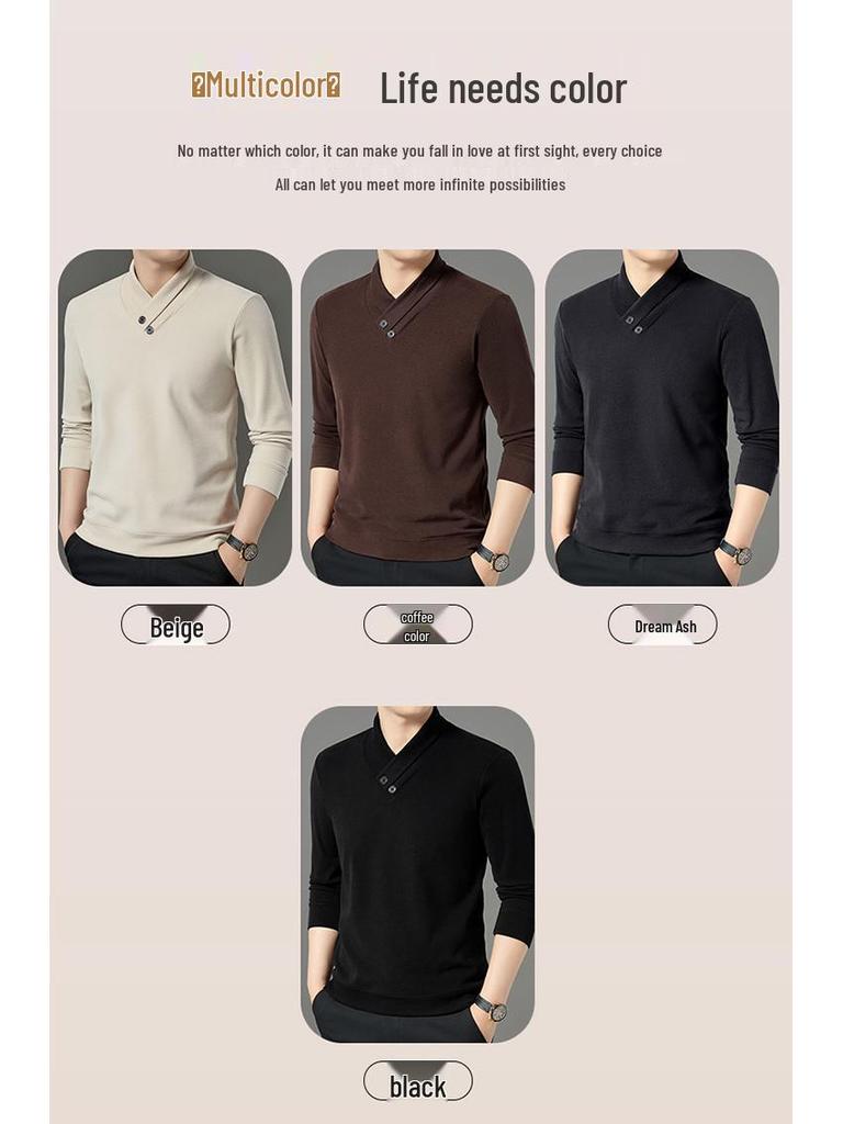 Velvet Knit Long Sleeve Hoodie - Non-Iron, Skin-Friendly, Fashionable Base Layer for Autumn/Winter