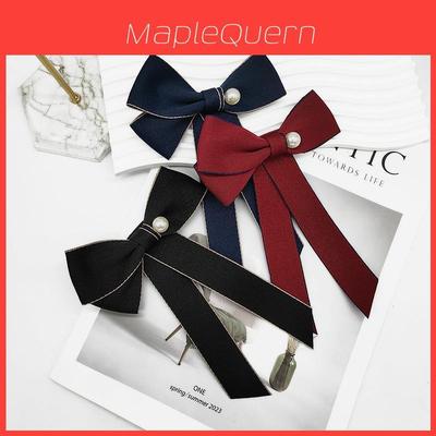 Womens Blue Polyester Bow Tie With Button Or Tie Closure For School Uniforms And Office Wear