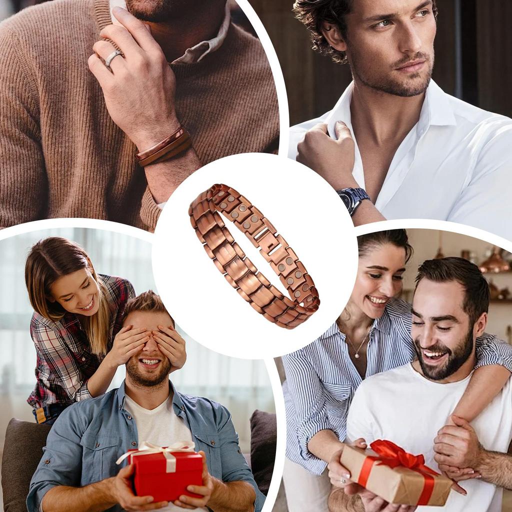 Magnetické náramky pro muže Čistě měděný magnetický náramek Šperky Šperkové doplňky pro Běh Sporty Posilovna Otcové Outdoor