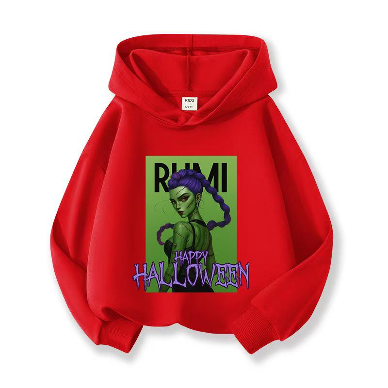 KPOP Children Hoodie Korean Style Halloween Gift Boys Girls Warm Outerwear Autumn Winter 2025 Y2K Fashion Trendy
