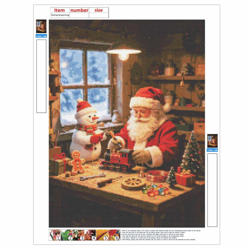 5D Diamond Painting Kit Christmas Santa Full Drill Canvas Art DIY Rhinestone Craft for Bedroom Living Room Wall Decoration