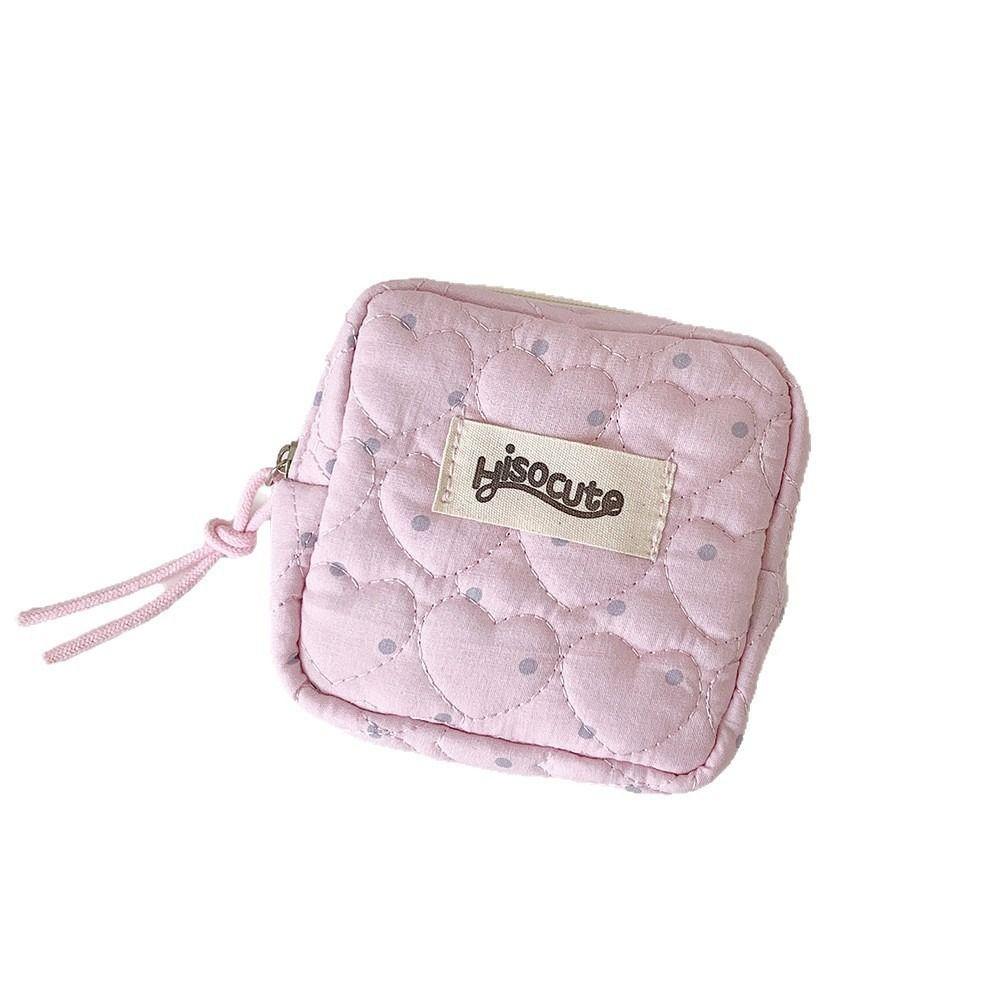 Polka Dot Cosmetic Bag Large Capacity Sanitary Napkin Storage Bag Small Lipstick Pouch  Women Girl