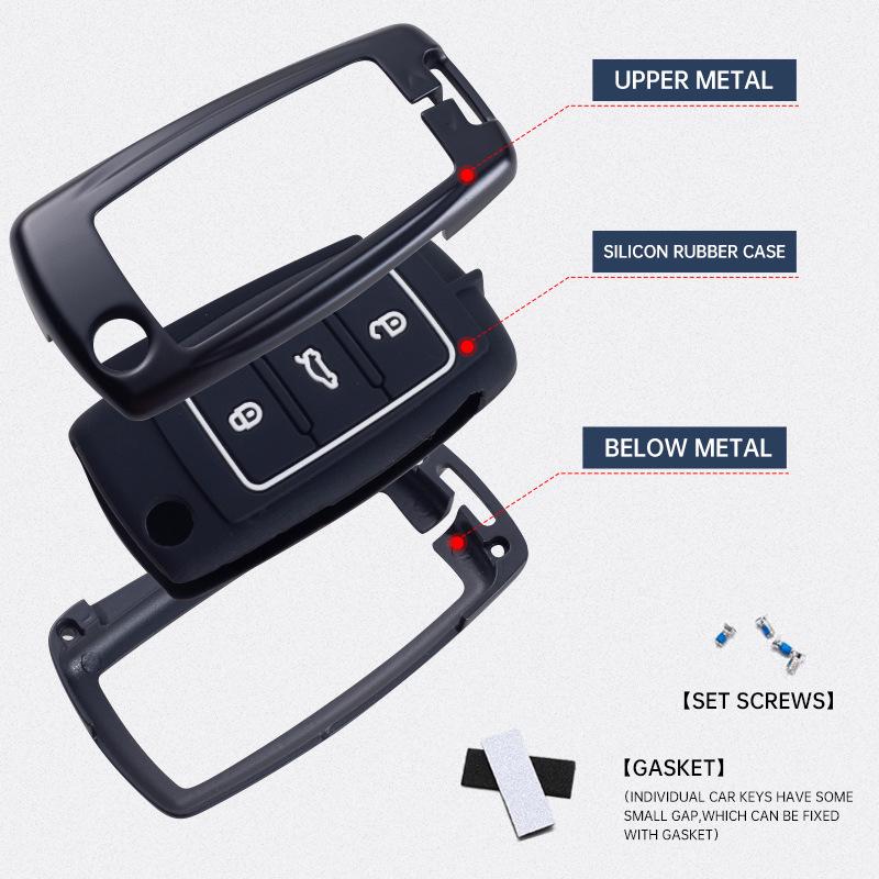 Volkswagen Key Case for Passat, Lavida, Sagitar, Polo, Bora, Tiguan – Car Key Shell for Women