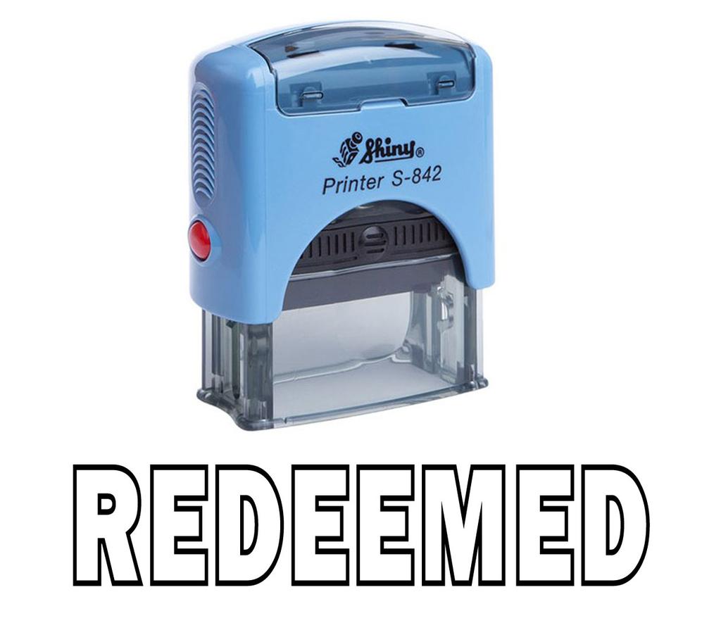 REDEEMED Self Inking Rubber Stamp Custom Shiny Office Stationary Stamp