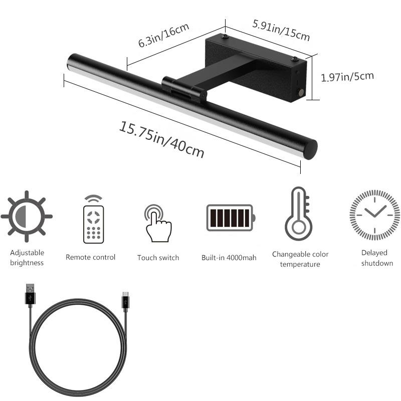 

Светодиодный перезаряжаемый настенный светильник с регулировкой яркости и углом поворота для гостиной, спальни, коридора, лестничной клетки, задней стены, внутреннее декоративное освещение Stepless light-RC
