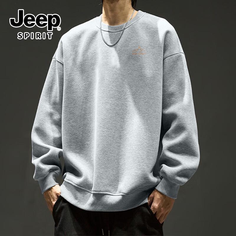 JEEP SPIRIT Herren Locker Geschnittenes Grafik Langarm T-Shirt