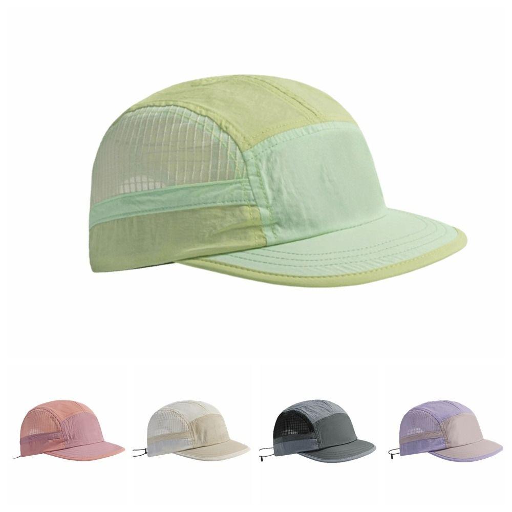 Color-Blocked Quick-drying Baseball Cap Soft Brim Mesh Running Caps Daily Wear