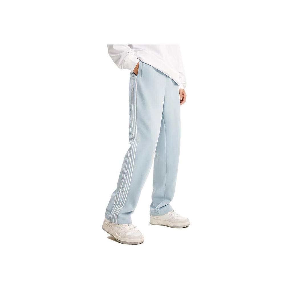 Anta Striped Letter Mid-Rise Straight Casual Pants Unisex Bottoms Light-Blue 972348303-2