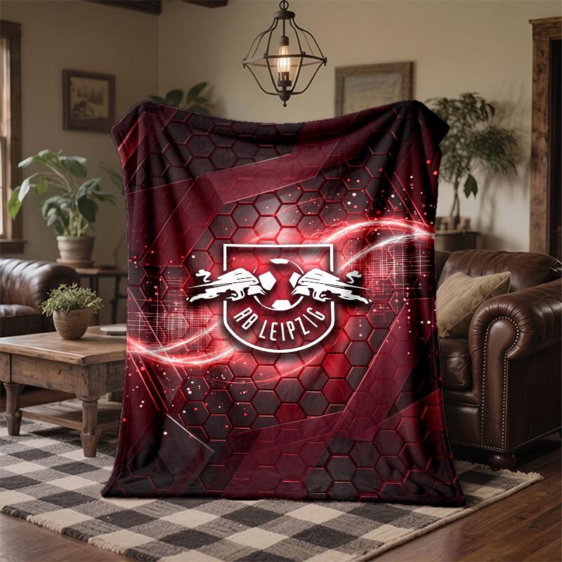 RB Leipzig Football Print Flannel Blanket Soft Warm Sofa Bed Throw Blanket For Home Office Bedroom