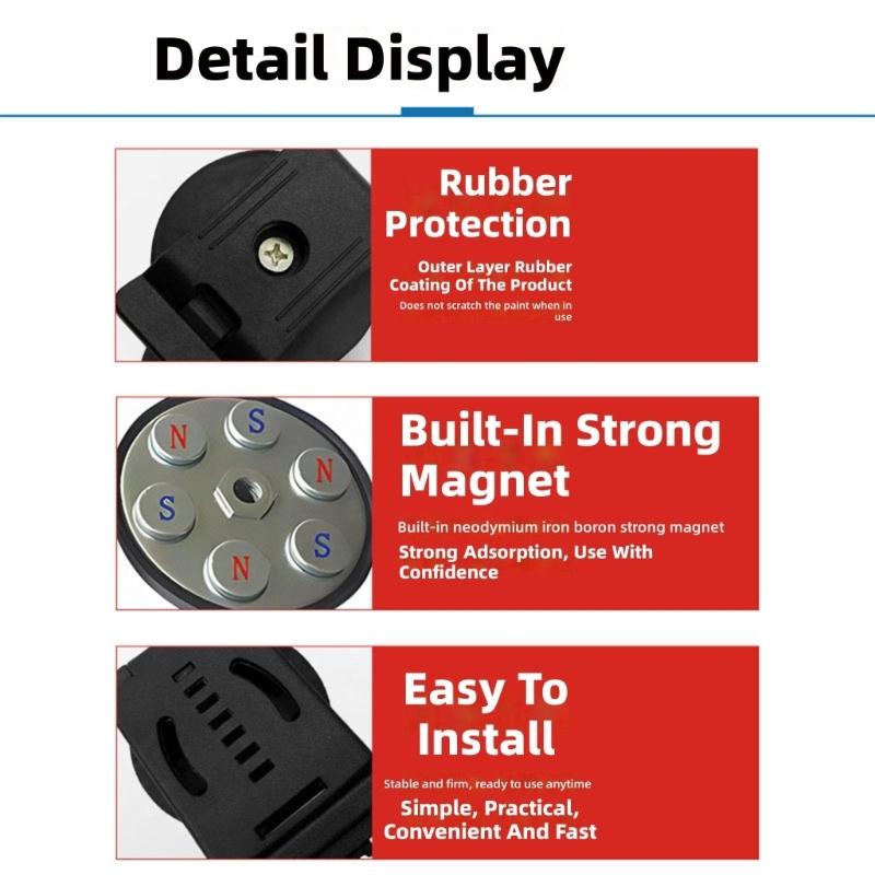 Pack of 3 Magnetic Belt Clasps Clips Adjustable Lock Snapped On for Tool in 43mm 55mm 66mm Silicone Wrap Magnetic Suction