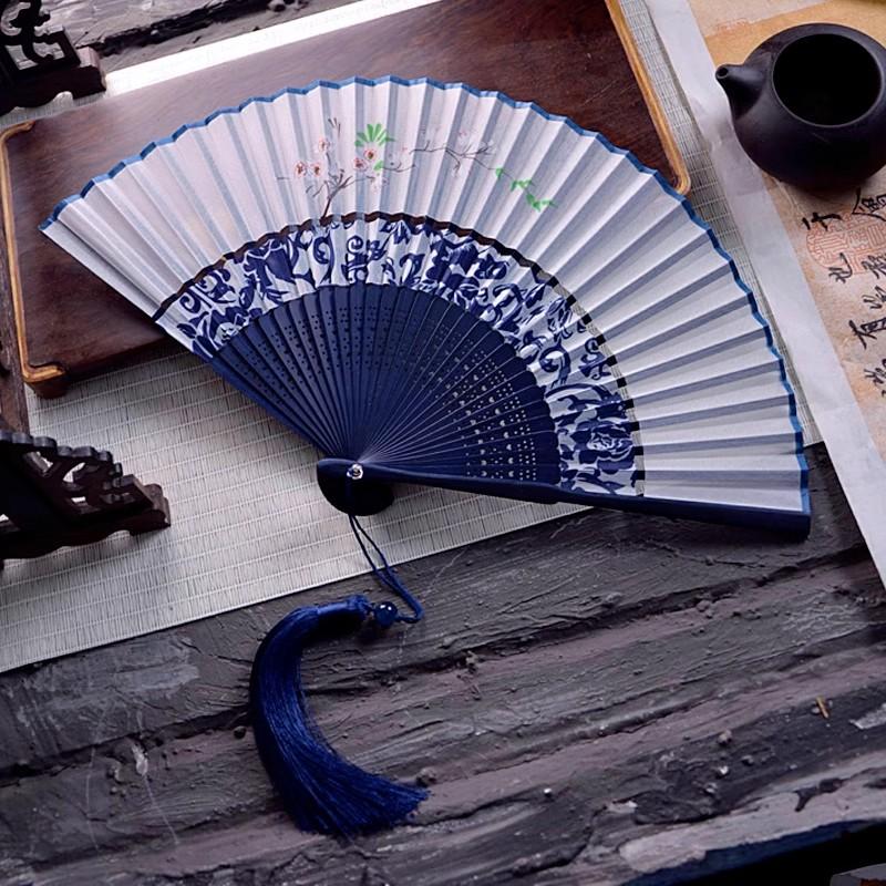 Elegant Chinese Bamboo Folding Fan 6 Inch Plain Blank Fan for Women Hanfu Qipao Vintage Handheld Fan Summer Cooling Oriental Fan