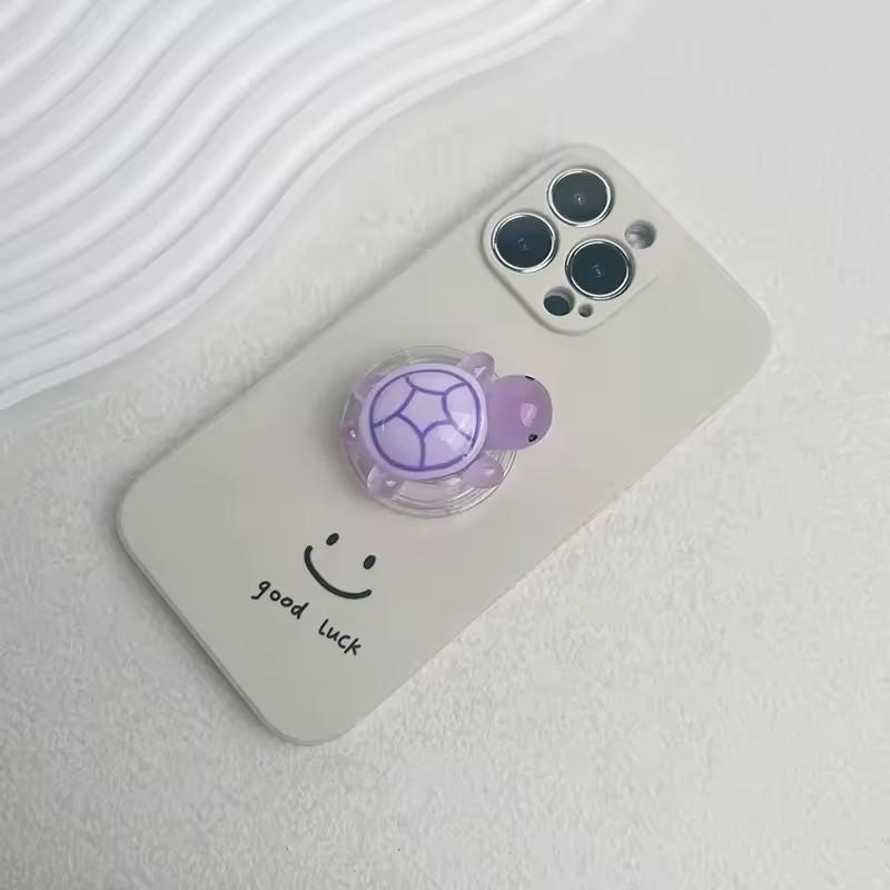 Korean Cute Luminous Turtle Phone Holder Griptok Finger Ring Support for iPhone Samsung Cases Grip Tok Socket Bracket Girl Gift