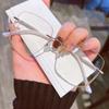 Ochelari Pătrați Fără Ramă pentru Femei Miopie Tăietură de Diamant Blocare Lumină Albastră Ochelari de Prescripție Dioptrie Negativă