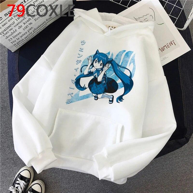 Heiße japanische Anime Fairy Tail Hoodies Frauen Kawaii Winter Kleidung Harajuku Cartoon Grafik Streetwear Unisex Sweatshirts Weibliche Unisex