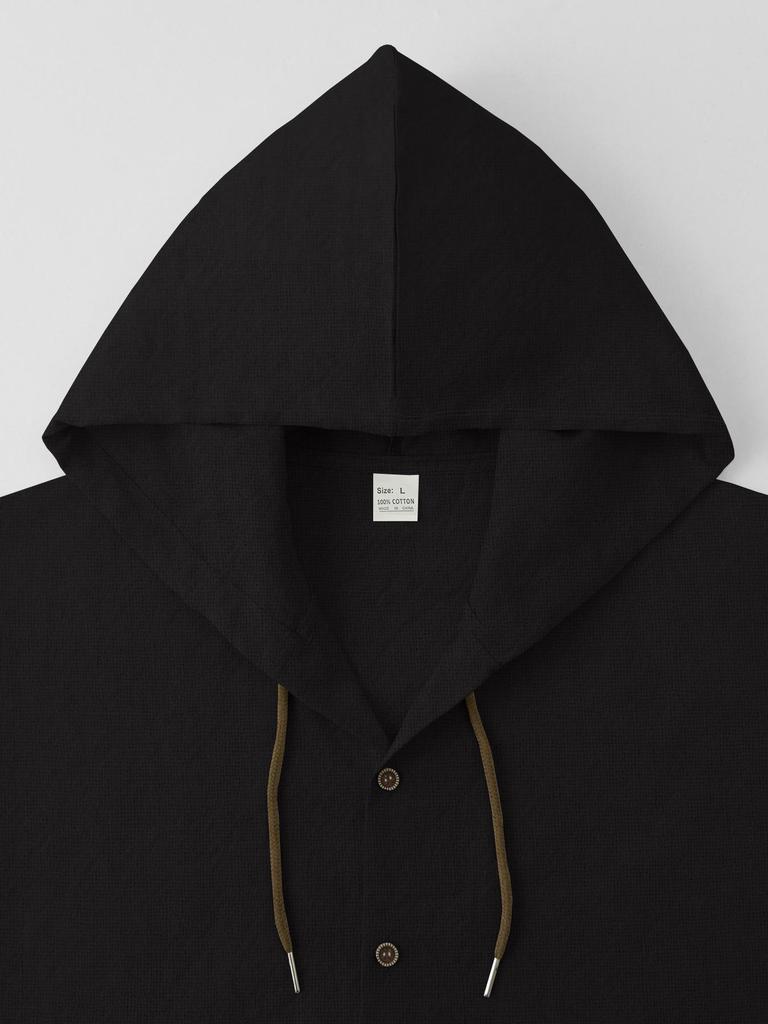 Men's Casual Hooded Long-Sleeve Cotton Linen Shirt - Versatile Fashion Trend