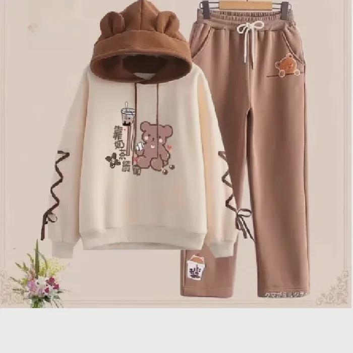 Mädchen Kapuzenpullover und Dicke Hose Set - Gemütlich und Stilvoll für Herbst/Winter