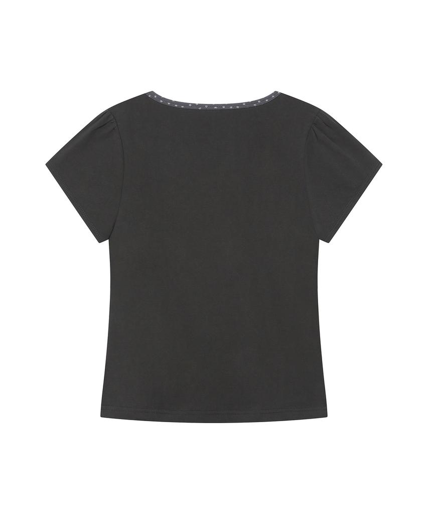 BAUF Star Puffed Slim Fit T-Shirt [Charcoal]