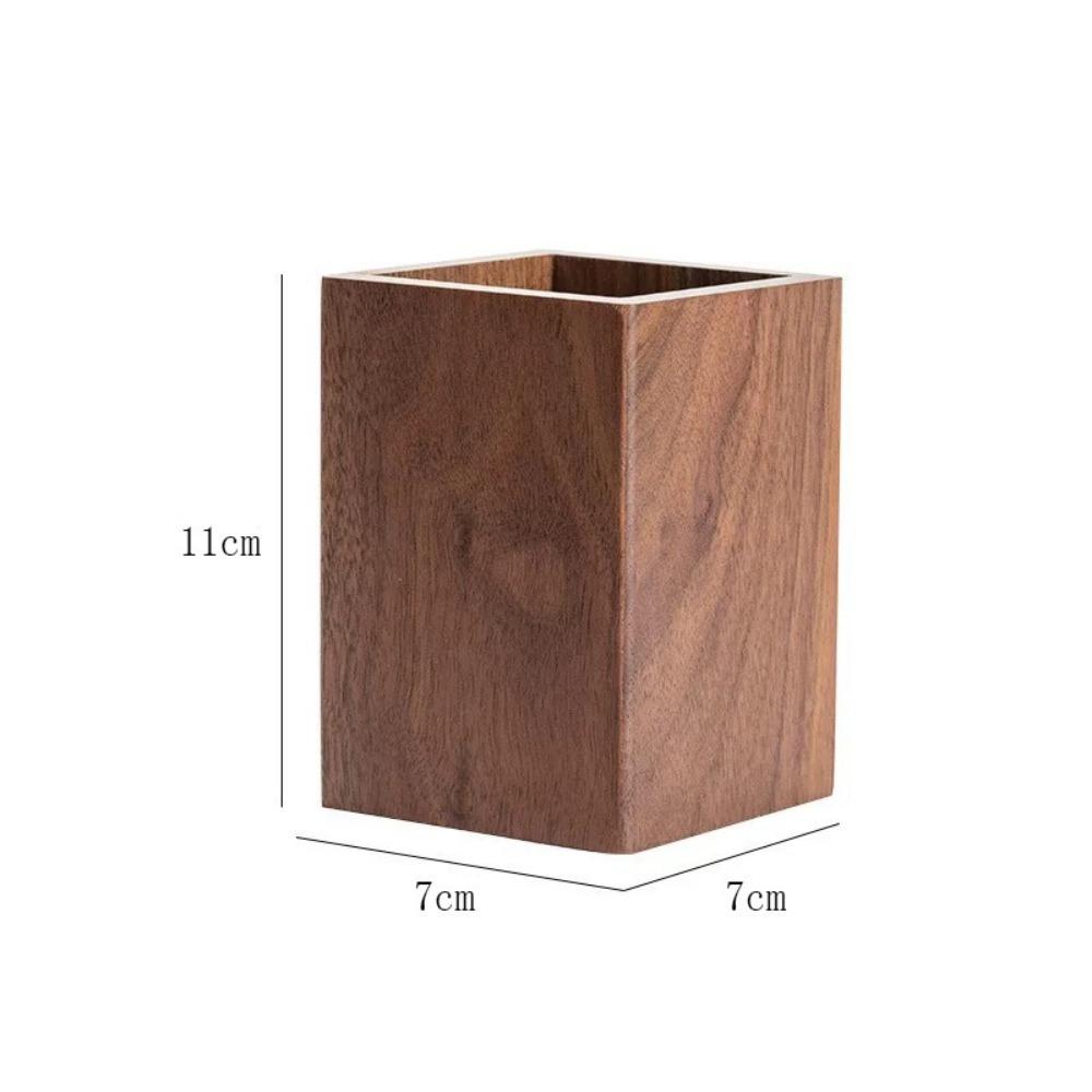 Wood Pen Container Large-capacity Desktop Storage Bucket Stationery Storage Holder  School Office