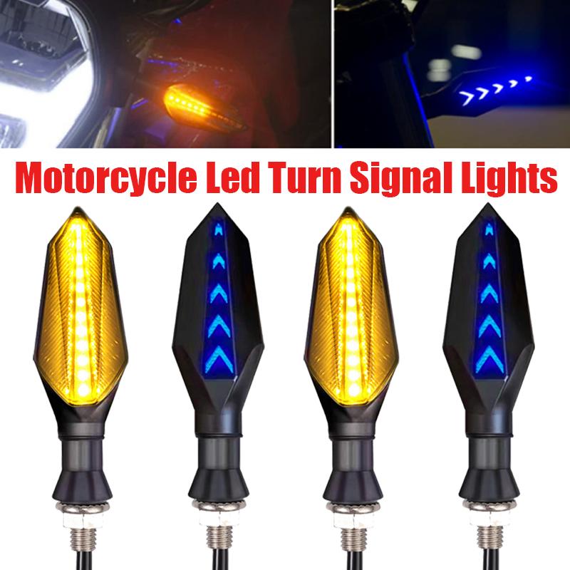 Motorcycle Turn Signals Light Blinker Lamps 17LED Arrows LED Turn Signal Lamp 12V 10mm Sequential Flowing Flash Indicator Lights