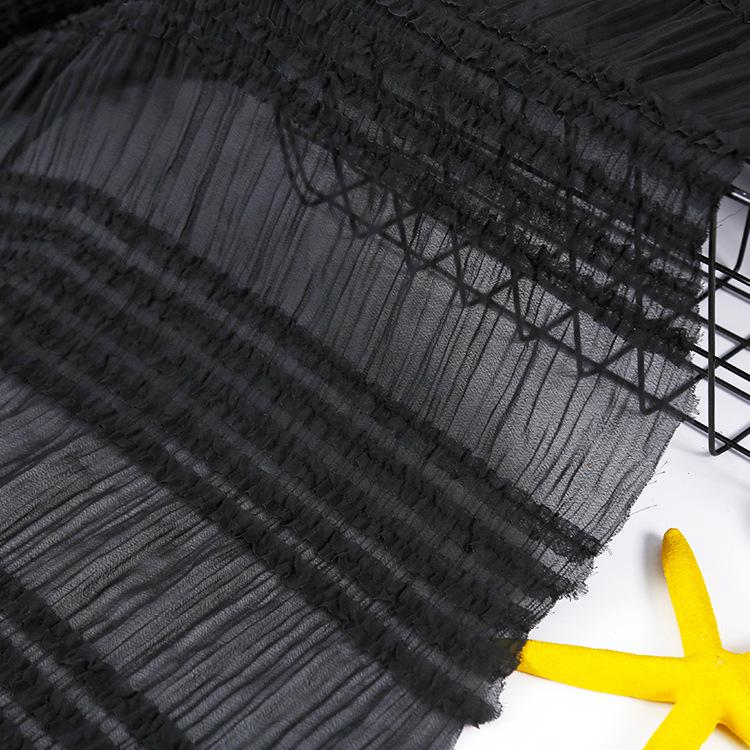 Women's Chiffon Crochet Striped Pleated Wedding & Evening Gown