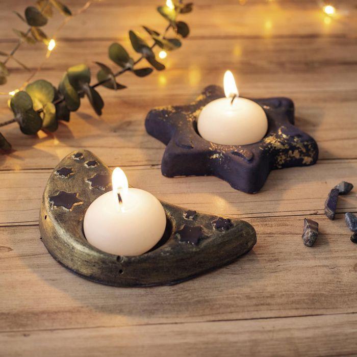 Thermoformed PVC Mold - Multicolor - 2 Candle Holders - Star and Moon - For Candle, Soap, Plaster