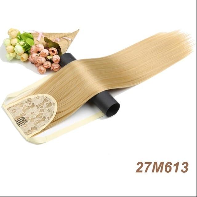 Extensions de cheveux synthétiques longues et raides en fibre résistante à la chaleur pour queue de cheval, accessoires capillaires quotidiens pour femmes