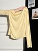 Spring Autumn Sloping Shoulders Solid Bottomed Sweater Women Long Sleeve Casual All-match Pullover KnittingTop