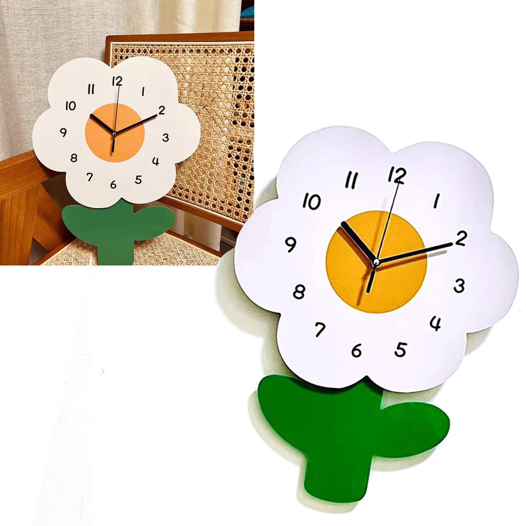 Bloemvormige Wandklokken voor Kinderen Cartoon Schattig Exquise Stille Wandklok voor Woonkamers