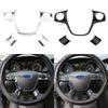 Para Ford Focus 3 MK3 2012-2014 para KUGA Escape 2013-2015 Estilo de Coche Cubierta Adhesiva Decorativa Cromada ABS para Volante