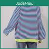 T-shirt a righe casual primaverile con patchwork per l'uso quotidiano