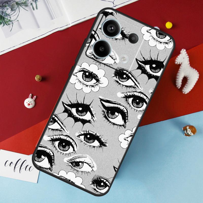 Eye Illustration Case For Xiaomi Redmi Note 13 Pro 14 12 11 10 15 Pro Plus Redmi 10C 12C 13C 14C 15C 15 Cover