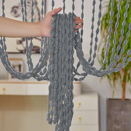 String Door Curtain Soft Balls Tassel Door Curtain Wall Panel Fringe Window Blind Decorative Room Divider for Home Bedroom Living Room Backdrop