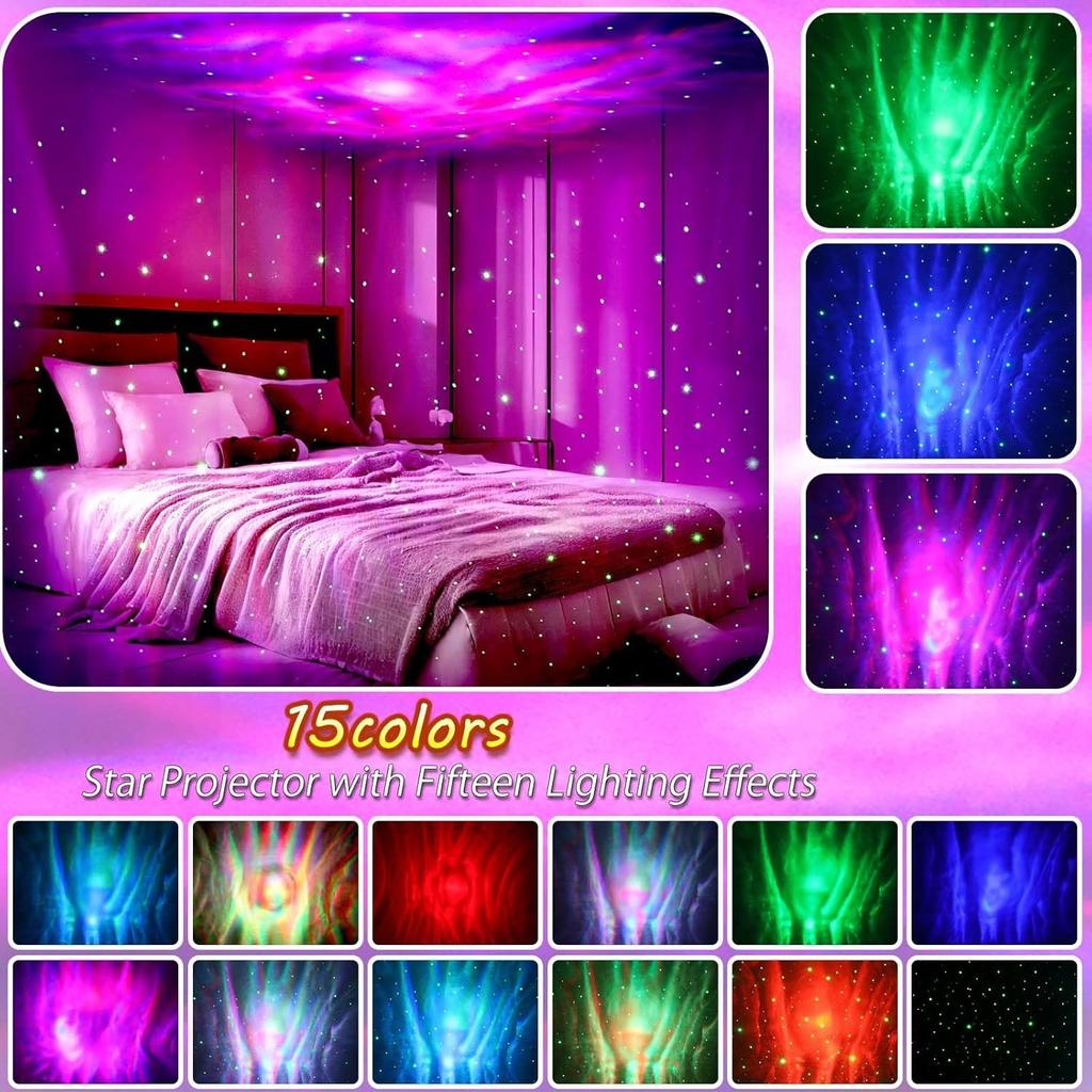Star Projector Galaxy Projector, Exquisite Nebula Night Light Projector, Ocean Wave Galaxy Light with Remote Control,with Adjustable Speed