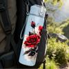 1PC Dark Red Rose Bouquet 750ml Color Plastic Sports Water Bottle Leakproof Flip Straw Lid Suitable for Sports Office Home Use