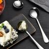 304 Stainless Steel Soup Spoon Tableware Thicken Children Kids Dinnerware Soup fruit Food Spoon for Kitchen Accessories