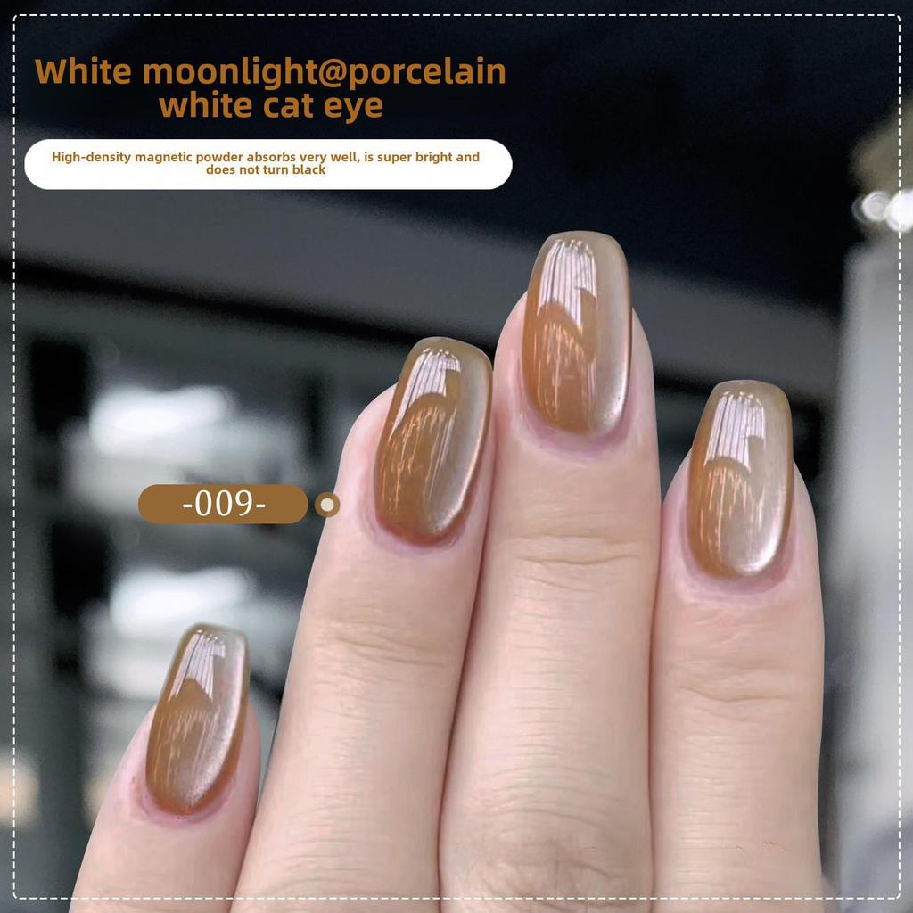 White Moonlight Crystal Cat's Eye Nail Polish - Autumn/Winter Collection, Special Edition.