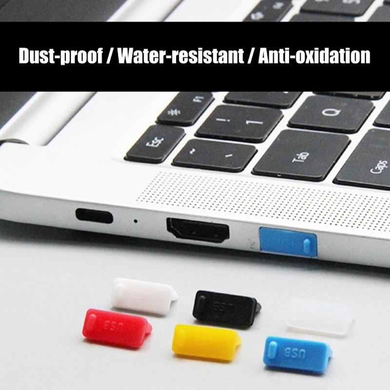 10pcs USB Port Cover Flexible USB Interfaces Dustproof Cap Silicone Protectors for Electronic Devices Dust Plugs